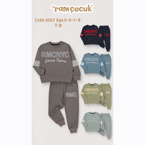 Ram 1063 Erkek Çocuk Rmcnyc Nakışlı Penye Takım 5-8 Yaş - 1063 - Haki - 5-6-7-8 YAŞ