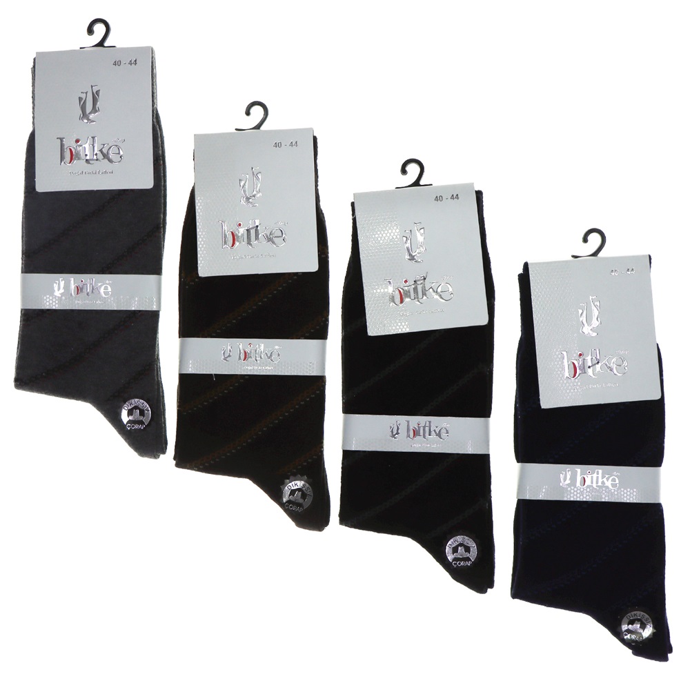 Bitke 6080 Erkek Desenli Penye Dikişsiz Likralı Soket Çorap
