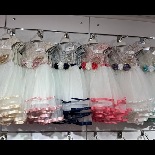 Nurlu Kids 549 Kız Çocuk İnci Bileklikli Kısa Kol Tül Elbise 5-8 Yaş - Lacivert - 5-6-7-8 YAŞ