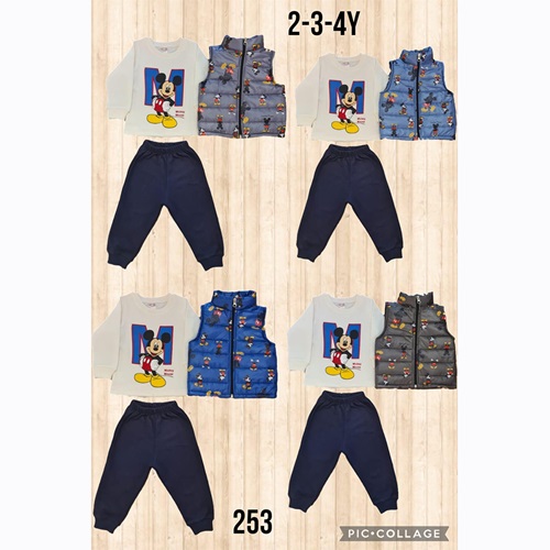 Çuf Çuf 253 Erkek Çocuk Mickey Dijital Yelekli Takım 2-4 Yaş - Saks - 2-3-4 YAŞ