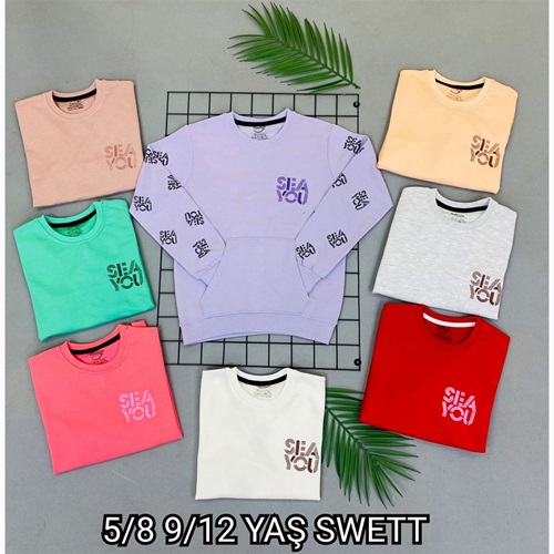 Erenbey 93012 Kız Çocuk Penye Sea You Baskılı Sweat 9-12 Yaş - G.Kurusu