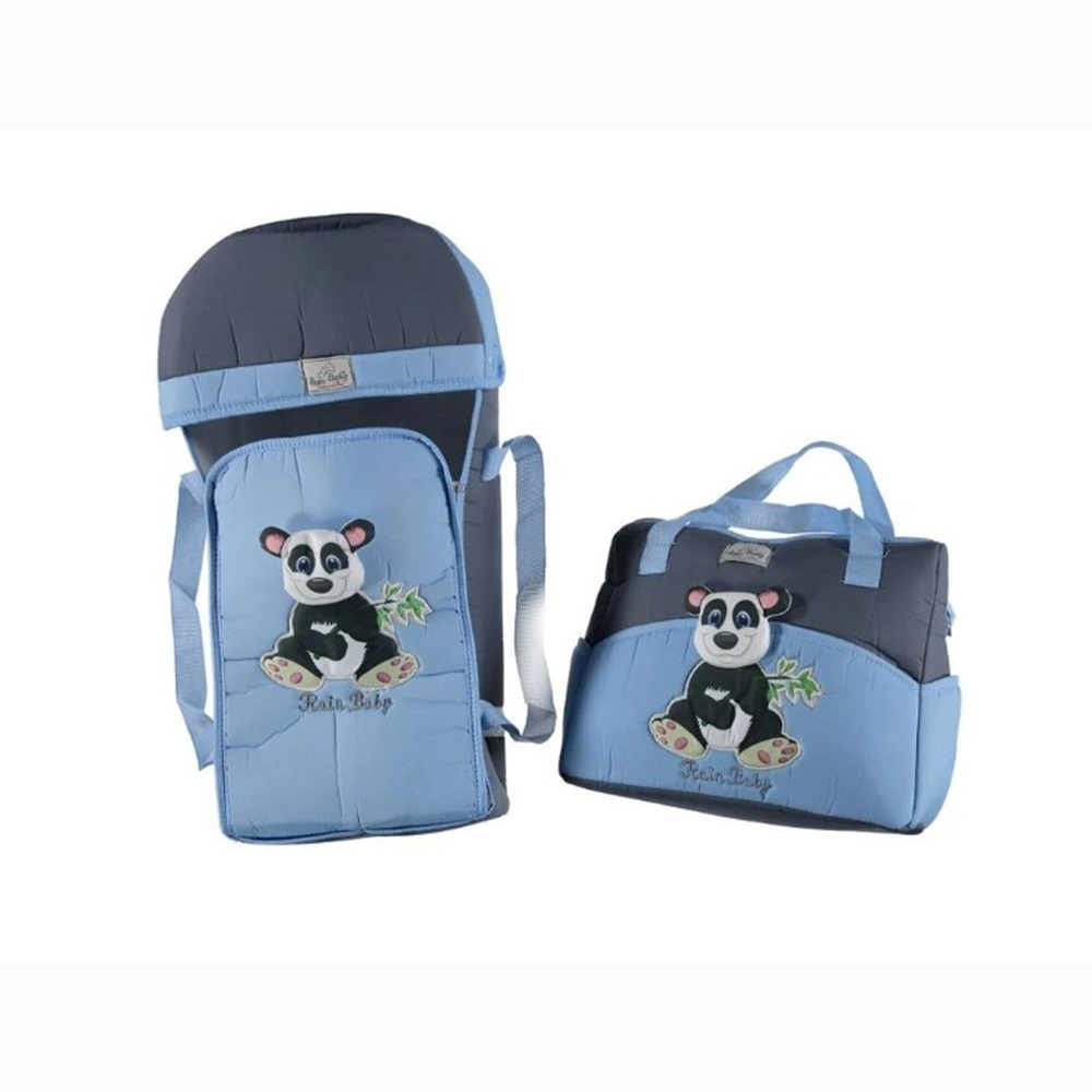 Rain Baby 388 Mobil Pandalı 2 li Lüx Bebe Taşıma Ve Malzeme Çantası - Mavi - PAKET İÇİ TEK RENK