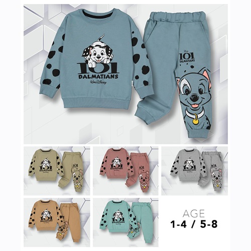 One Boys 620 Erkek Çocuk Sıfır Yaka Dalmatians Baskılı 2 İp Takım 1-4 Yaş - Gri - 1-2-3-4 YAŞ