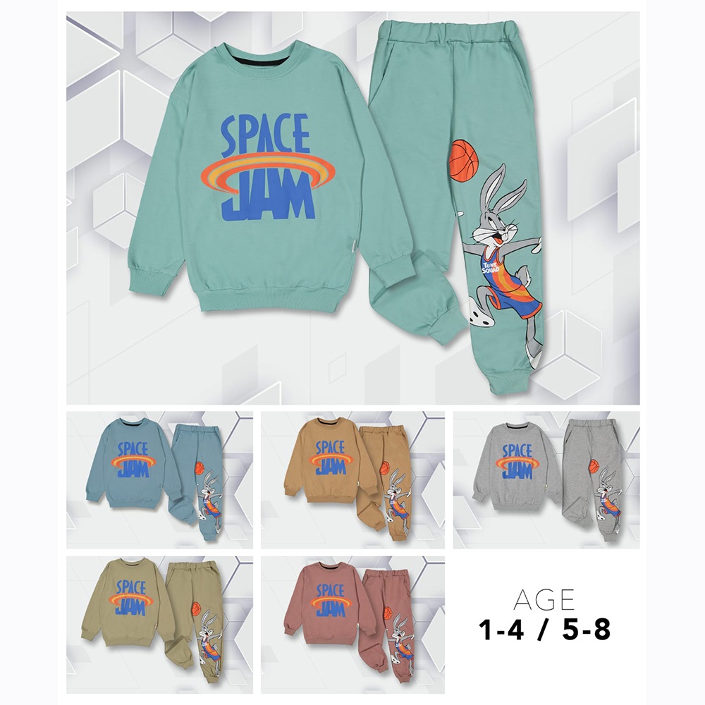 One Boys 621 Erkek Çocuk Sıfır Yaka Space Baskılı 2 İp Takım 5-8 Yaş - Haki - 5-6-7-8 YAŞ