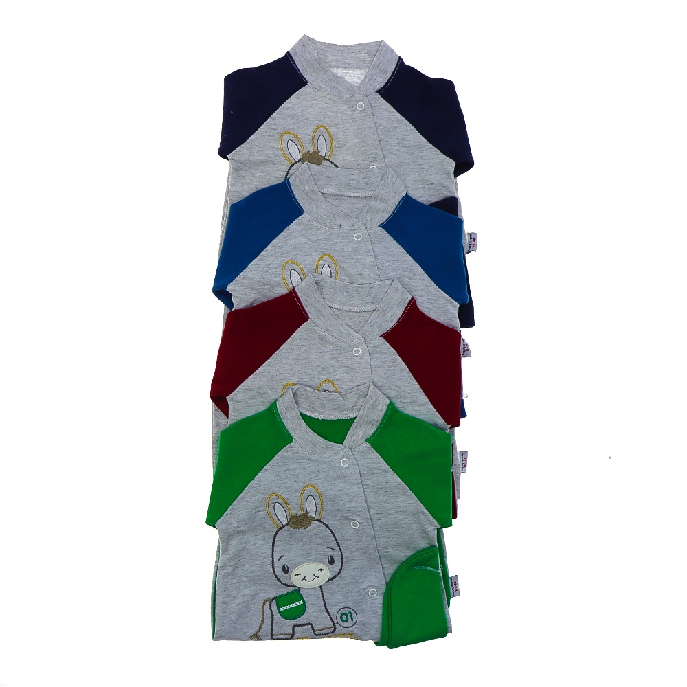 Blue Armi 839 Erkek Bebe Travel Nakışlı Bereli Penye Tulum 3-9 Ay - Lacivert - 3-6-9 AY