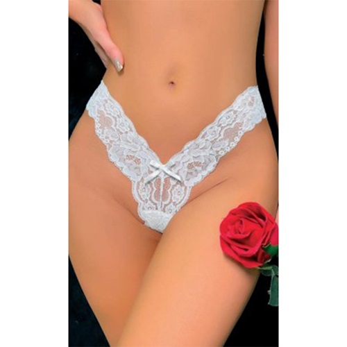 Nightlight 9122-2 Bayan Dantelli Fantazi Külot - Beyaz