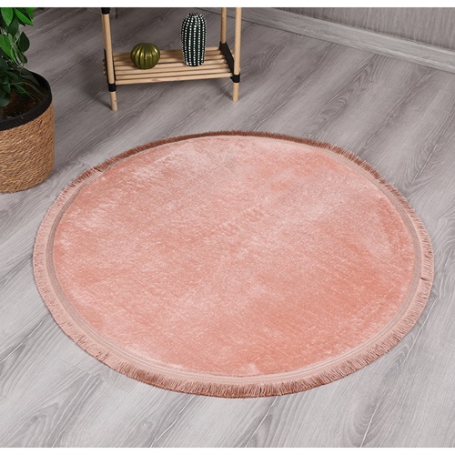 Nefes Kadife Halı Yuvarlak Paspas 80 X 80 CM - Karışık Renk