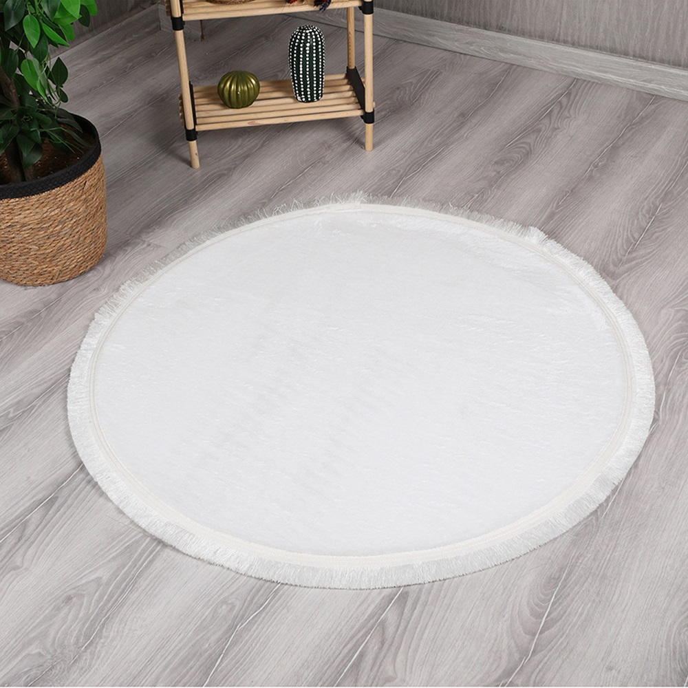 Nefes Kadife Halı Yuvarlak Paspas 80 X 80 CM - Karışık Renk