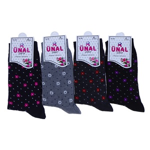 Ünal Bayan Likralı Desenli Soket Çorap