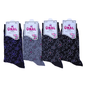 Ünal Bayan Likralı Desenli Soket Çorap