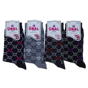 Ünal Bayan Likralı Desenli Soket Çorap