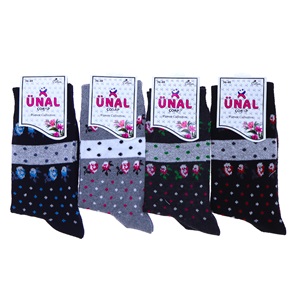 Ünal Bayan Likralı Desenli Soket Çorap