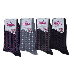 Ünal Bayan Likralı Desenli Soket Çorap