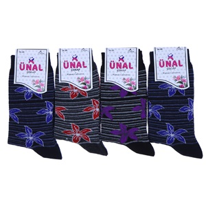 Ünal Bayan Likralı Desenli Soket Çorap