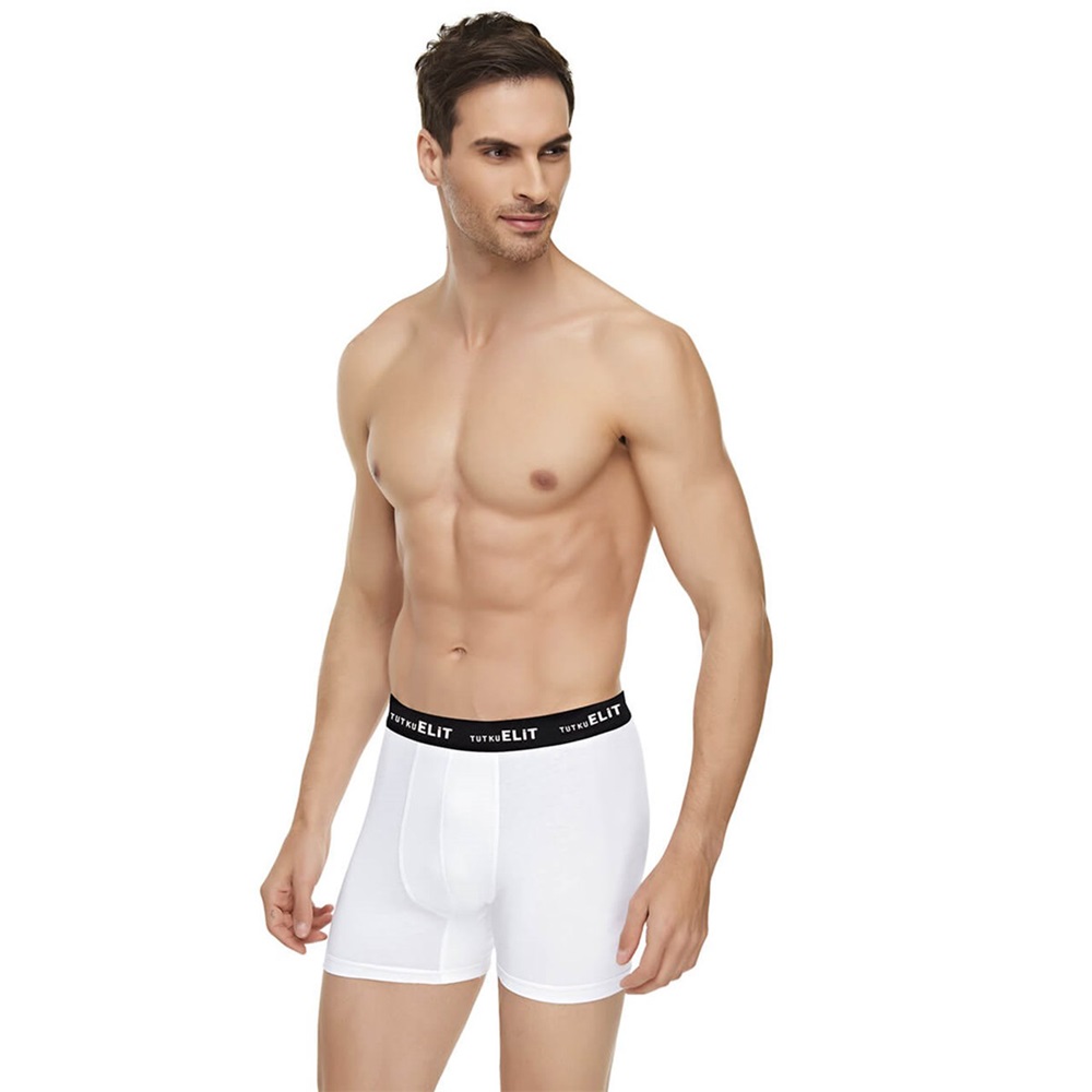 Tutku Elit 1252 Erkek Modal Elastan Boxer - Beyaz - L