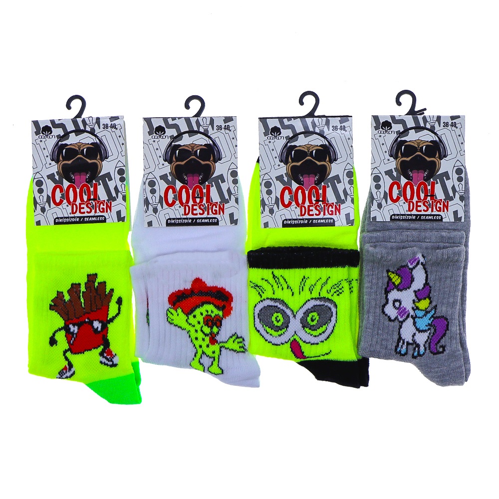 Cool Desıgn Bayan Dikişsiz Likralı Kolej Çorap