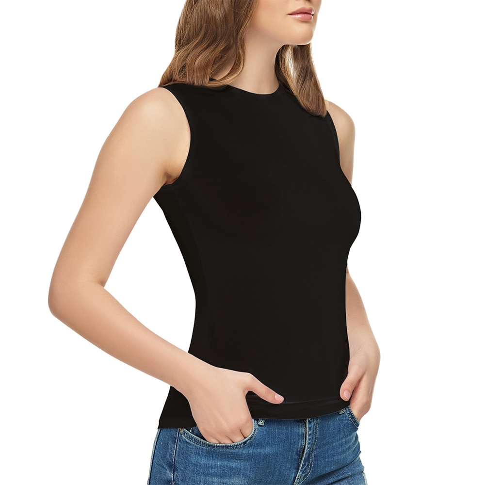 Tutku Elit 2201 Bayan Elastan Sıfır kol Atlet - Siyah - S