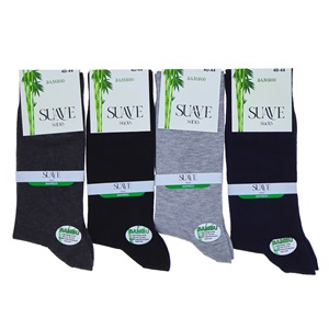 Suave Erkek Bambu Likralı 200 İğne Dikişsiz Soket Çorap - Karışık Renk