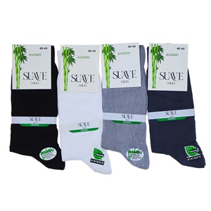 Suave Erkek Bambu Likralı 200 İğne Dikişsiz Soket Çorap - Karışık Renk