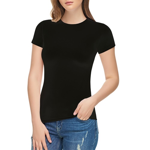 Tutku Elit 2202 Bayan Elastan Yarım kol Atlet - Siyah - XL