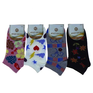 Risey 5420 Bayan Likralı Desenli Mevsimlik Patik Çorap