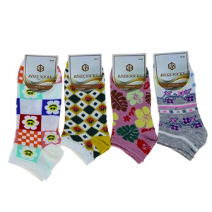 Risey 5420 Bayan Likralı Desenli Mevsimlik Patik Çorap