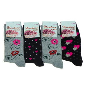 Damlaca 9428 Bayan Likralı Desenli Mevsimlik Çorap - Karışık Renk