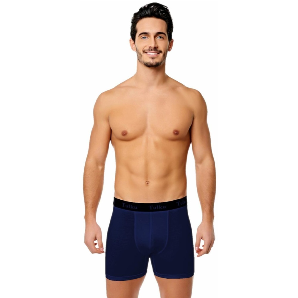 Tutku 0400 Erkek Elastan Spor Boxer - Mavi - S