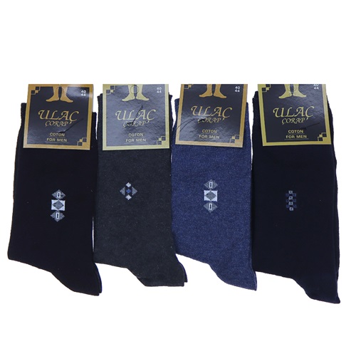 Ulaç 7009 Erkek Bilgisayarlı Desenli Likralı Soket Çorap - Karışık Renk