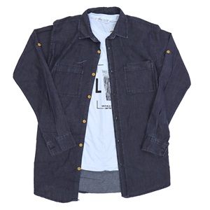 Mixlife 6574 Erkek Cepsiz İç Penyeli Kot Gömlek 10-13 Yaş- Kot Mavi - 10-13 YAŞ