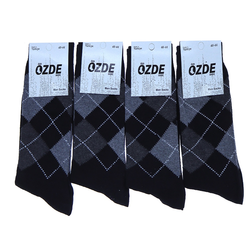 Özde 7268 Erkek Likralı Desenli Mevsimlik Soket Çorap - Karışık Renk
