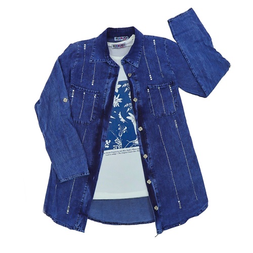 Güldür 9094 Kız Çocuk Taşlı Kot 2 Li Takım 13-16 Yaş