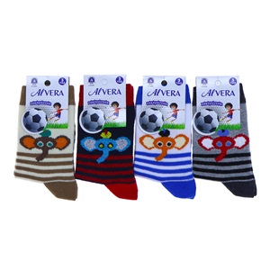 Alvera 3172 Erkek Çocuk Dikişsiz Desenli Mevsimlik Soket Çorap