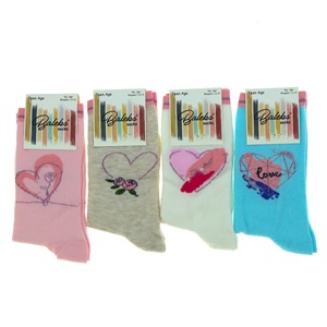 Baleks Kız Çocuk Likralı Desenli Soket Çorap - Karışık Renk