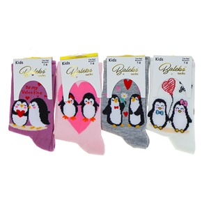 Baleks Kız Çocuk Likralı Desenli Soket Çorap - Karışık Renk