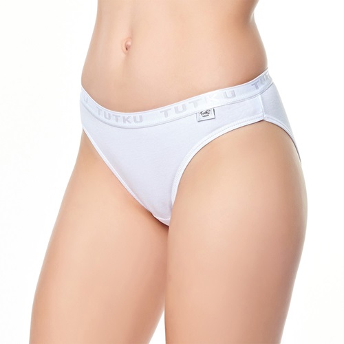 Tutku 0638 Bayan Tutku Yazılı Bikini - Beyaz