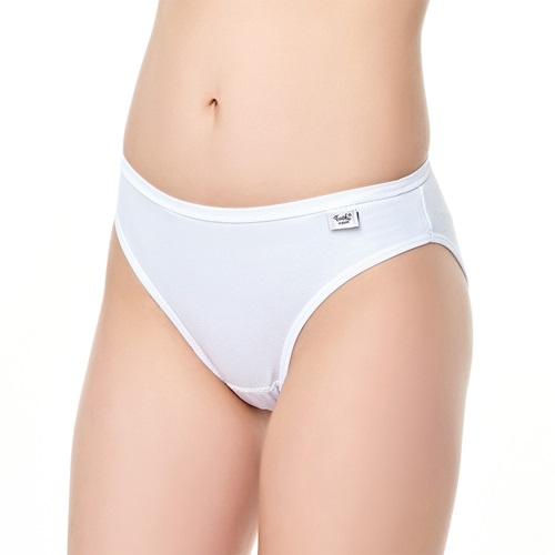 Tutku 0715 Bayan Elastan Düz Bikini - Beyaz - 5