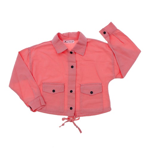 Mixperry 5580 Kız Çocuk İki Cepli Çıtçıtlı Alt Bağcıklı Ceket 6-9 Yaş