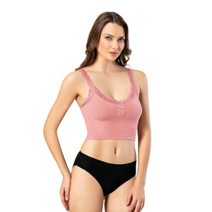 Kota 6434 Bayan Kaşkorse Sur Dantelli Pedli Krop - Ç. Yeşil - L-XL