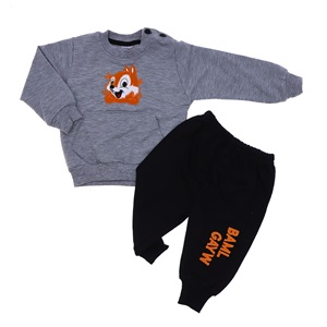 Mini Club 193 Erkek Bebe Sincap Nakışlı Penye 2 Li Takım 6-24 Ay