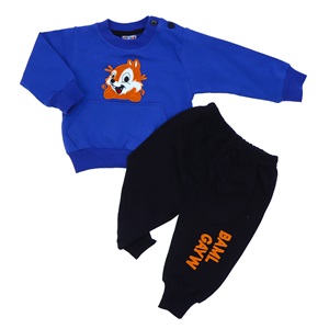 Mini Club 193 Erkek Bebe Sincap Nakışlı Penye 2 Li Takım 6-24 Ay