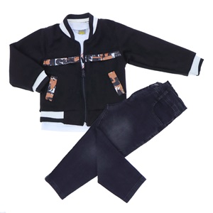 Mıncırık Kids 2743 Erkek Çocuk Süet Sea Adventure Baskılı 3 Lü Ceketli Takım 6-9 Yaş - Haki