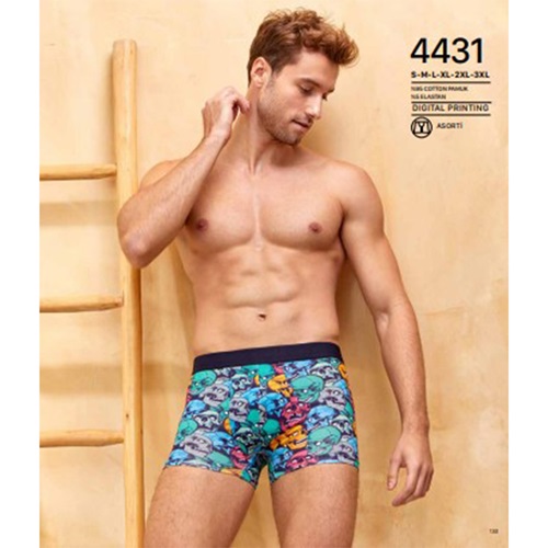 Berrak 4431 Erkek Dijital Baskılı Boxer - Karışık Renk - L