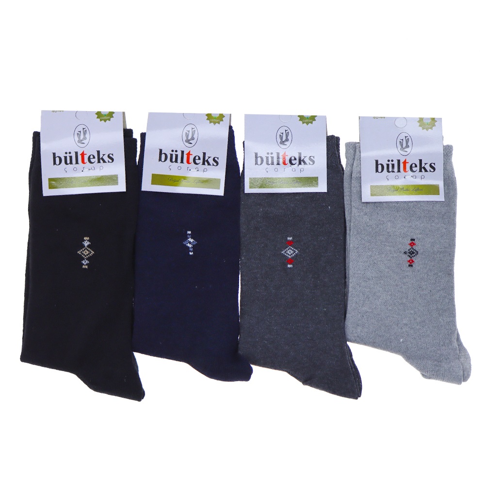 Bülteks 2868 Erkek Ekonomik Likralı Desenli Mevsimlik Soket Çorap