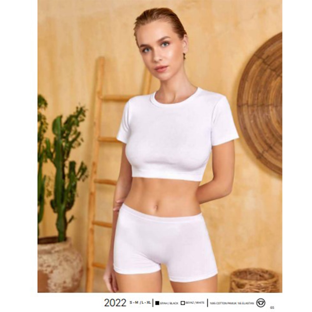 Berrak 2022 Bayan Kısa Kollu Crop Badi M-XL