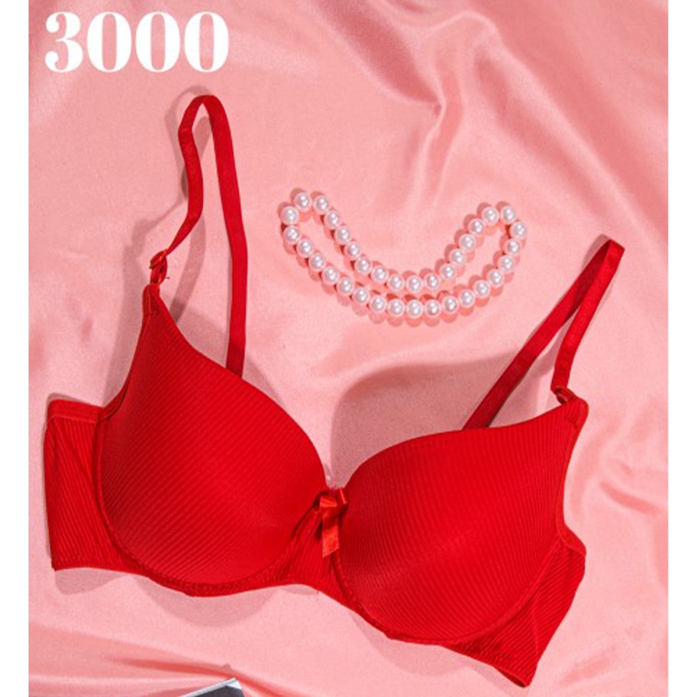 Dökmetaş Bayan Micro Çizgili Boş Sütyen 80- 80-85-95 - Kırmızı