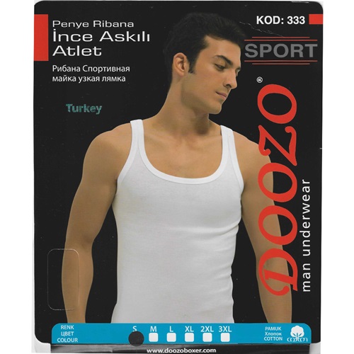 Doozo 333 Erkek Penye Ribana İnce Askılı Atlet