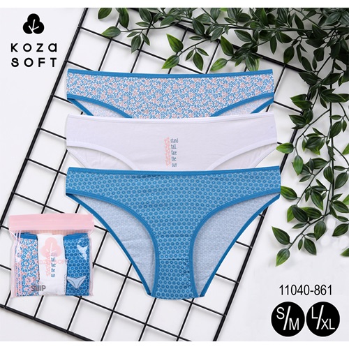 Koza Soft 11040 Bayan Penye 3 Lü Bikini - Karışık Renk
