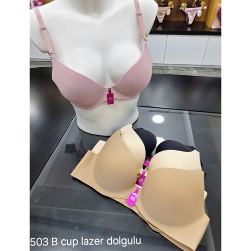 F.K 503 Bayan Lazer Kesim Dolgulu Sütyen 80-95 - Ten - 80-85-90-95