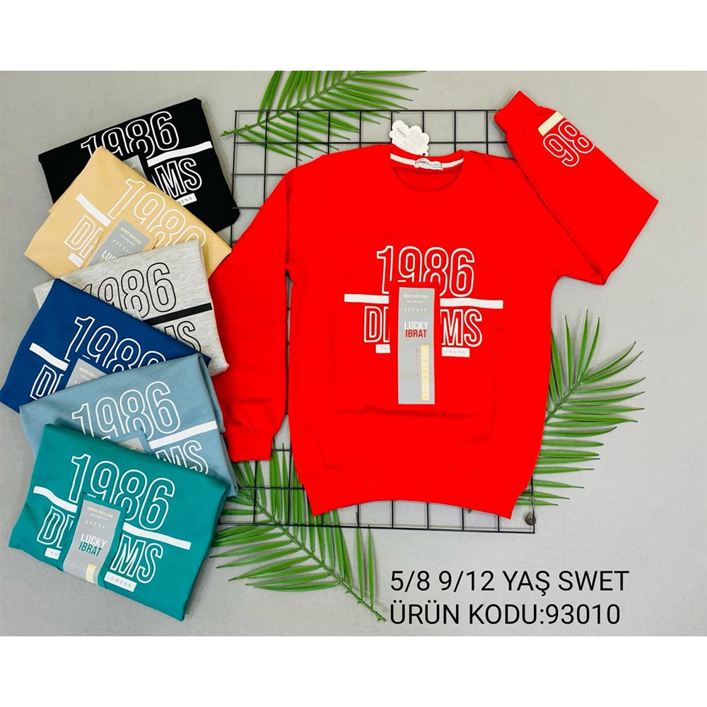 Erenbey 93010 Erkek Çocuk 2 İp Lucky Baskılı Sweat 5-8 Yaş
